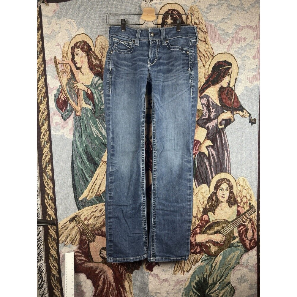Ariat Jeans 10017216 Size 27L Blue Denim Mid Rise Straight REAL Western 29x32